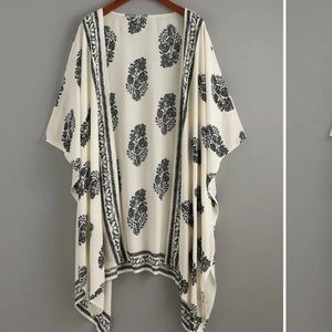 Plus tribal print open front kimono
